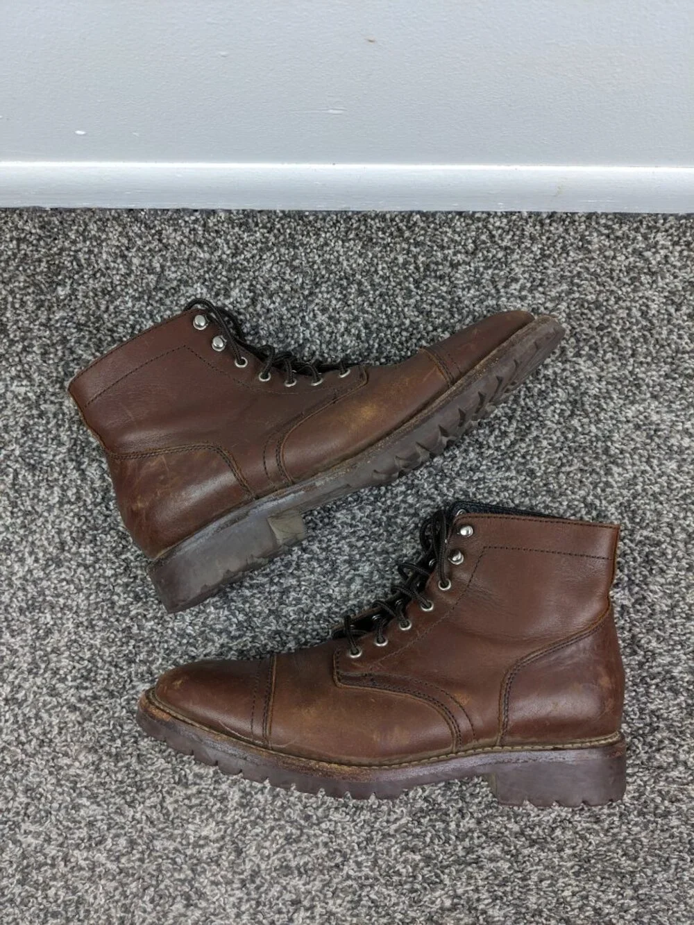 Thursday Boot Co. Leather Cap Toe Lace-Up Ankle Boots Brown Mens 9.5